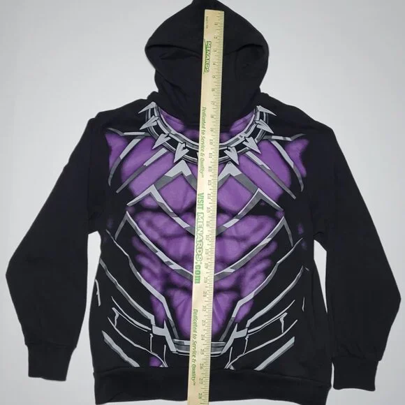 Marvel Black Panther Youth Black and Purple Hooded Jacket Size Medium 10/12 - Picture 13 of 13